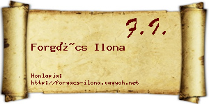 Forgács Ilona névjegykártya